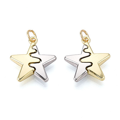 Латунные подвески, без кадмия и без свинца, звезда, с целью перехода в кольце