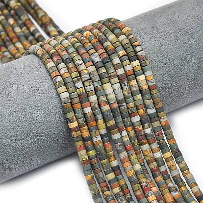 Нити бусин из натуральной красной яшмы пикассо/полихромной яшмы, матовые, дисковые бусы, Heishi бусы