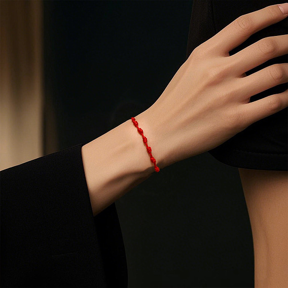 Регулируемые браслеты из полиэстерового плетеного шнура с узлами