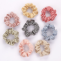 Sweet Plaid Bow Hair Ties for Girls, School Style Fabric Elastic Hairbands