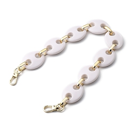 Bag Handles, with CCB Plastic Linking Rings, Creamy White Opaque Acrylic Links Connectors and Alloy Swivel Clasps, for Bag Straps Replacement Accessories