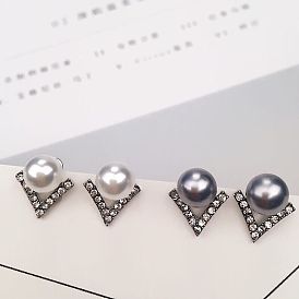 Fashionable V-shaped Earrings for Women, Elegant and Versatile OL Ear Studs in the Style of Liu Tao from Ode to Joy