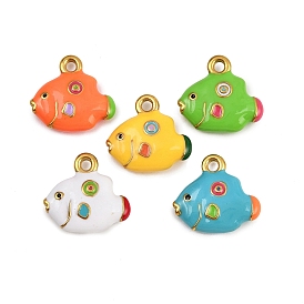 304 нержавеющей стальной эмали подвески, рыбы прелести, ионное покрытие (ip), реальный 18 k позолоченный