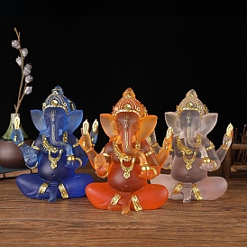 Индийские фигурки Ганеши из смолы, для домашнего украшения рабочего стола