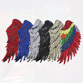 Нашивки из ткани с блестками на крыльях, компьютеризированная вышивка тканью утюжок на / шить на заплатках, аксессуары для костюма