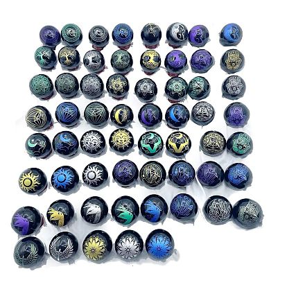 Украшения из натурального обсидиана с пескоструйной обработкой, для домашнего офисного стола, круглые