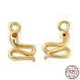 925 Sterling Silver Micro Pave Cubic Zirconia Charms, Snake Charm