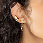 Chic Diamond Chain Handcuff Earrings for Trendy Girls - S925 Ear Cuffs & Studs