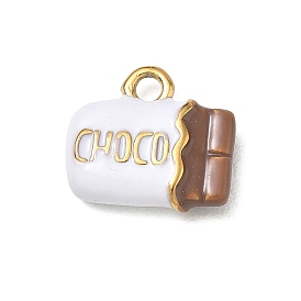 304 Stainless Steel Enamel Pendants, Chocolate Charms