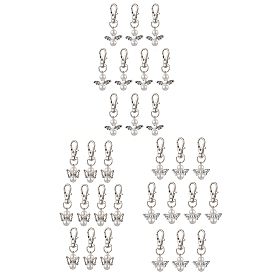 30Pcs 3 Styles Angel Glass Pearl Pendant Decorations, Alloy Swivel Clasp Charms for Backpack Keychain Ornaments