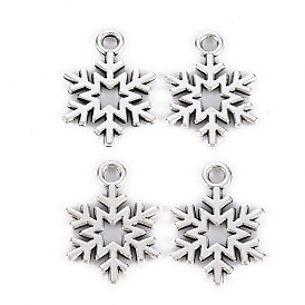 Tibetan Style Alloy Pendants, Lead Free & Cadmium Free, Christmas, Snowflake
