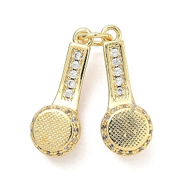 Латунные микро проложить кубического циркония подвески, брелоки для беспроводных наушников, стойки покрытие, долговечный, без свинца и без кадмия