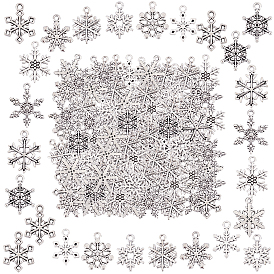 120 шт 12 подвески из сплава в тибетском стиле, без кадмия и без свинца, снежинка