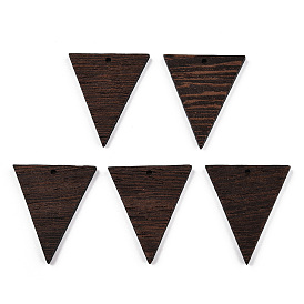 Natural Wenge Wood Pendants, Undyed, Triangle Charms