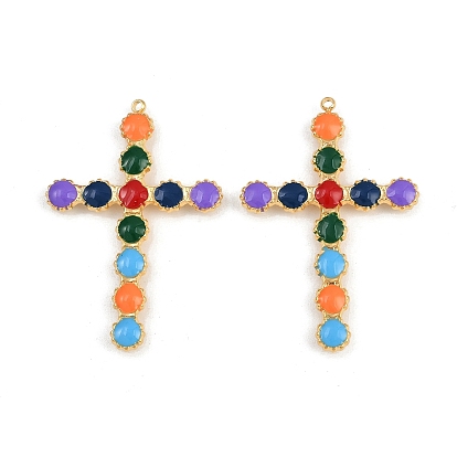 304 подвески из нержавеющей стали с разноцветной эмалью, ионное покрытие (ip), крест прелести