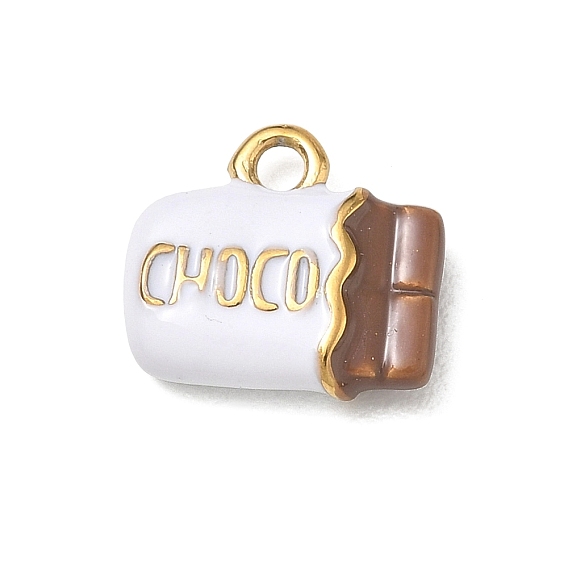 304 Stainless Steel Enamel Pendants, Chocolate Charms