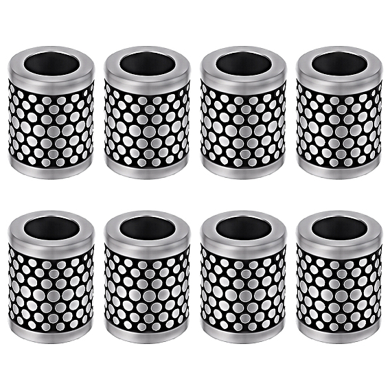 8Pcs 304 Stainless Steel European Tube Beads, Large Hole Beads