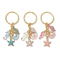 3Pcs Alloy Enamel Keychain, with Iron Rings, Ocean Theme