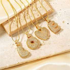 Элегантные латунные микропаве прозрачные кубические цирконии 3d начальные ожерелья, идеальный подарок для нее