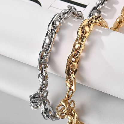 304 браслеты-цепочки с овальными звеньями из нержавеющей стали для женщин и мужчин