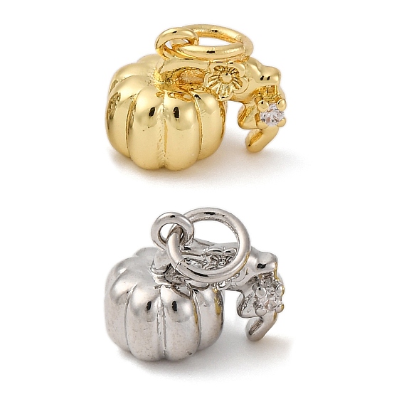 Латунные микро проложить кубического циркония подвески, тыквенные прелести, с целью перехода в кольце, долговечный, без кадмия и без свинца, стойки покрытие