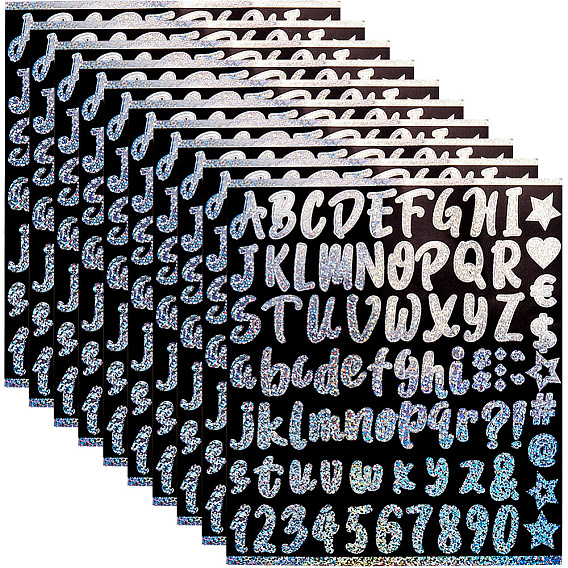 Наборы лазерных наклеек с буквами из ПВХ, клейкие наклейки, для diy scrapbooking, оформление фотоальбома