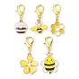 Подвеска из эмали из сплава золотого тона, Сплав с застежкой, пчелы и соты