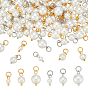90 шт. 6 стили круглые подвески из ракушки и жемчуга с латунными соединительными кольцами, белые
