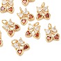 SHEGRACE Brass Micro Pave Cubic Zirconia Pendants, Cherry Charms, Cadmium Free & Nickel Free & Lead Free, Colorful