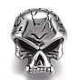 304 Stainless Steel Beads, Large Hole Beads, Skull
