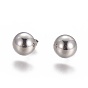 304 Stainless Steel Stud Earrings, Hypoallergenic Earrings, with Ear Nuts/Earring Back, Half Round/Dome