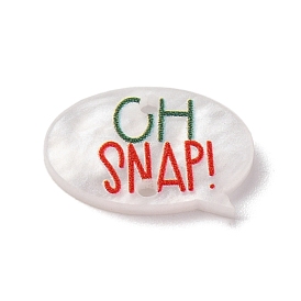 Christmas Theme Word OH SNAP Printed Acrylic Connector Charms, Dialog Box Links