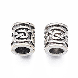 Tibetan Style Alloy European Beads, Large Hole Beads, Cadmium Free & Lead Free, Column