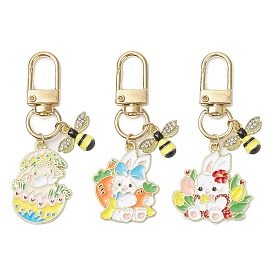 Кролик пчелы сплав эмаль подвеска украшения, Поворотные застежки-брелки для украшения сумок