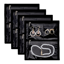 Тканевые сумки для хранения ювелирных изделий на молнии, с окном пвх, для серег колец ожерелья, прямоугольные