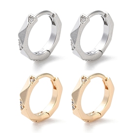 Латунные серьги-кольца из прозрачного кубического циркония, кольцо