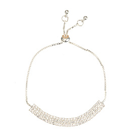 Adjustable minimalist retractable water diamond claw chain bracelet for women