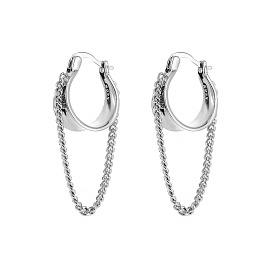 Minimalist Geometric Chain Earrings for Women - Sleek and Stylish Ear Cuffs
