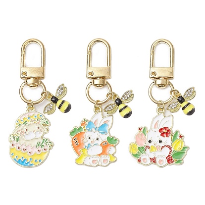 Кролик пчелы сплав эмаль подвеска украшения, Поворотные застежки-брелки для украшения сумок