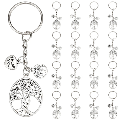 20 брелок из сплава, с железными кольцами, древо жизни