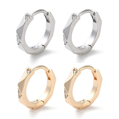 Латунные серьги-кольца из прозрачного кубического циркония, кольцо