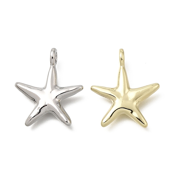 Alloy Pendants, Starfish Shape Charms