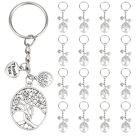 20 брелок из сплава, с железными кольцами, древо жизни