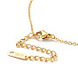 Rhinestone Nail Shape Pendant Necklace, Gold Plated 304 Stainless Steel Jewelry for Women