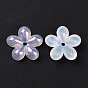 Transparent Acrylic Beads, AB Color Plated, Flower