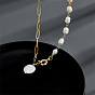 Natural Freshwater Pearl Necklace for Women - Fashionable Copper Chain Collarbone Chain with Pearls for Sweaters