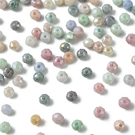 300 brins de perles de verre électrolytiques à facettes, de couleur plaquée ab , rondelle