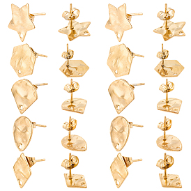 40шт 5 стили 304 фурнитура для сережек из нержавеющей стали