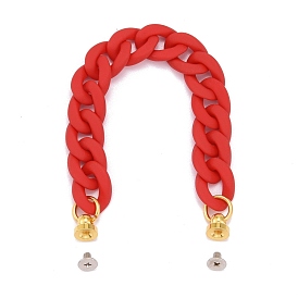 Rubberized Style Acrylic Curb Chain Phone Case Chain, with Brass Screw Nut and Iron Screws, for DIY Phone Case Decoration, Golden
