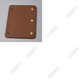 4pcs poignées de sac rectangulaires en cuir PU avec manchon de protection, Avec bouton-pression fer, pour les accessoires de fabrication de sac à main